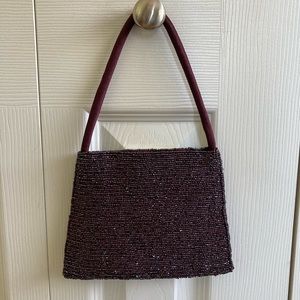☘️VTG India Beaded Plum Mini Purse